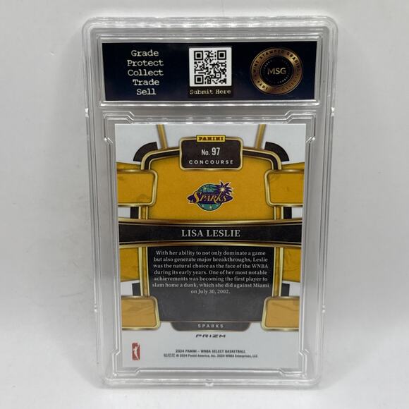 2024 Panini Select WNBA Lisa Leslie Silver Flash Prizm-#97 Sparks Graded 9 - Picture 2 of 2